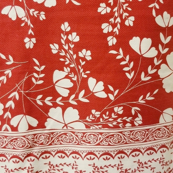 Ann Taylor Loft Floral Striped,Red White Black - Picture 4 of 13